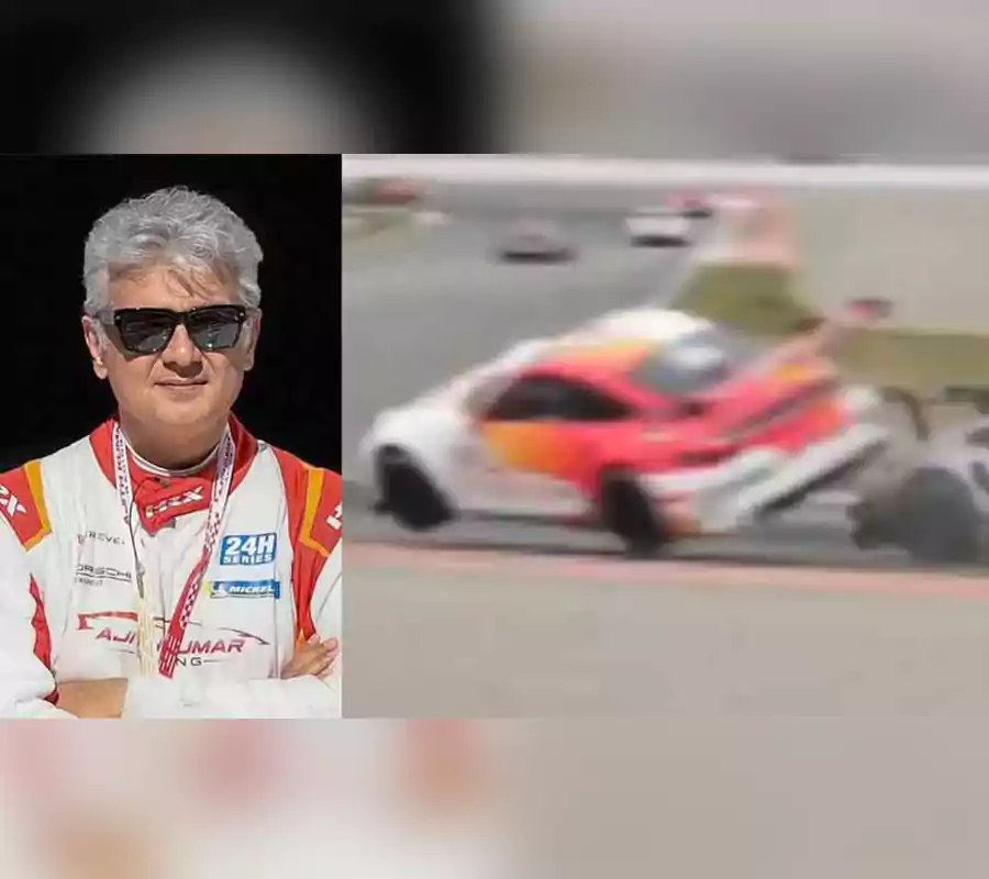 హీరో అజిత్ కారుకు ప్రమాదం