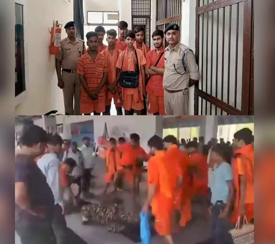 సీఆర్పీఎఫ్‌ జవాన్‌ను కొట్టి, కాళ్లతో తన్నిన కన్వారియాలు