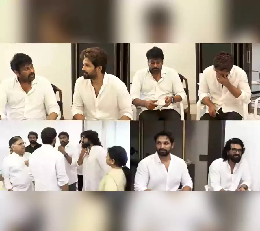 అల్లు నివాసంలో బన్నీతో రామ్ చరణ్, చిరంజీవి..