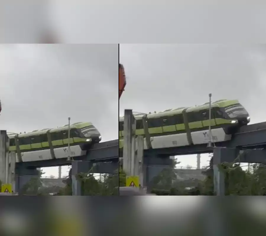 భారీ వర్షాలు… ముంబైలో ఎలివేటెడ్ ట్రాక్ మధ్యలో నిలిచిపోయిన మోనో రైలు