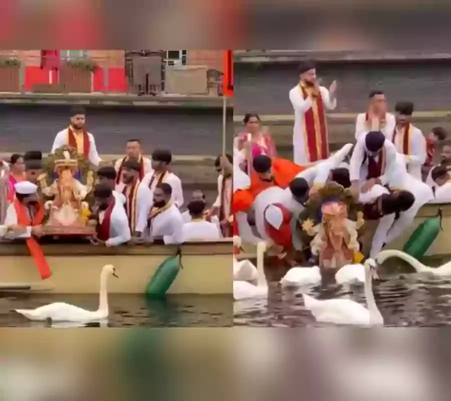 యూకేలో సాంప్రదాయబద్ధంగా గణేష్‌ నిమజ్జనం..!