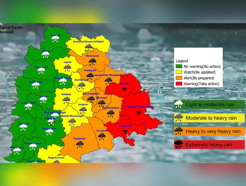 మొంథా సైక్లోన్ ఎఫెక్ట్.. ఈ తెలంగాణ జిల్లాల్లో
