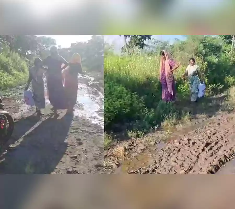 ప్ర‌స‌వం కోసం.. బురద రోడ్డులో 2 కి.మీ. న‌డిచిన గ‌ర్భిణి..