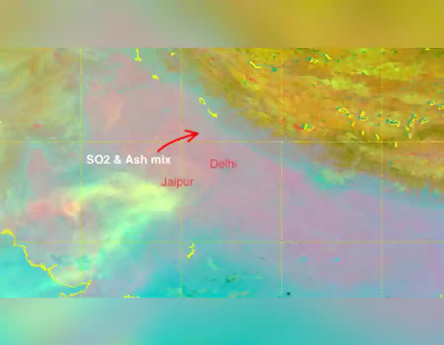 హైలీ గుబ్బి అగ్నిపర్వత విస్పోటనం.. ఢిల్లీకి చేరిన పొగ మబ్బులు