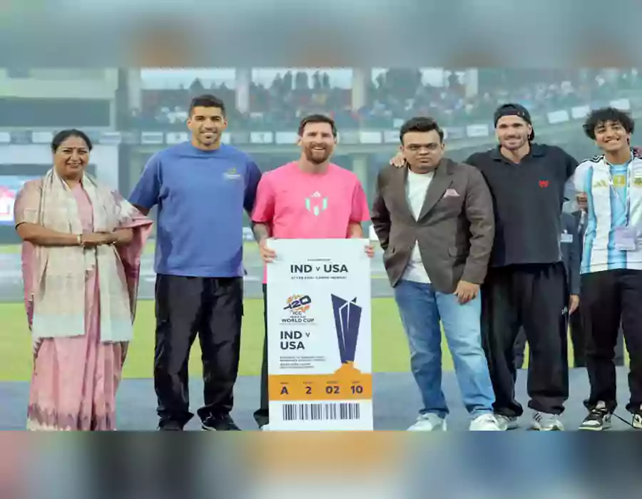 దిల్లీ ఈవెంట్​లో మెస్సిని కలిసిన జై షా- ఫుట్​బాల్ స్టార్​కు టీ20 వరల్డ్​కప్ టికెట్