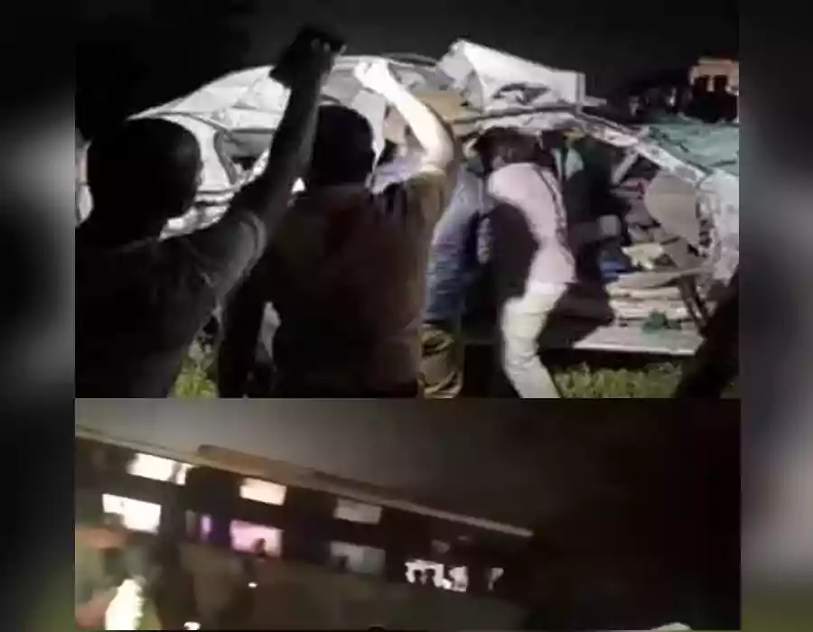 ఘోర ప్రమాదం.. టైరు పేలి కార్లను ఢీకొట్టిన ఆర్టీసీ బస్సు.. 9 మంది మృతి