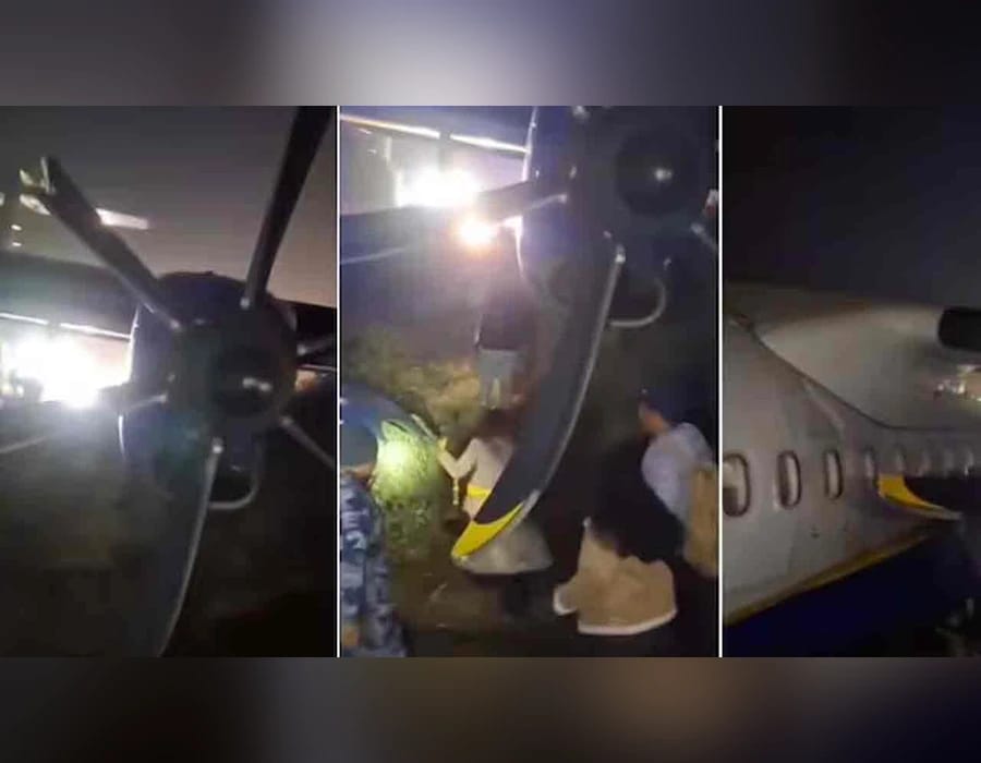 ల్యాండింగ్ సమయంలో కాల్వ వైపు దూసుకెళ్లిన విమానం..