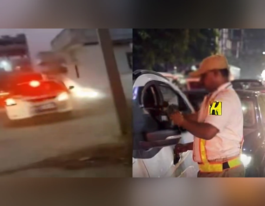 ఎస్సైని ఢీకొట్టి.. బానెట్‌పై SI తో సహా దూసుకెళ్లిన కారు..