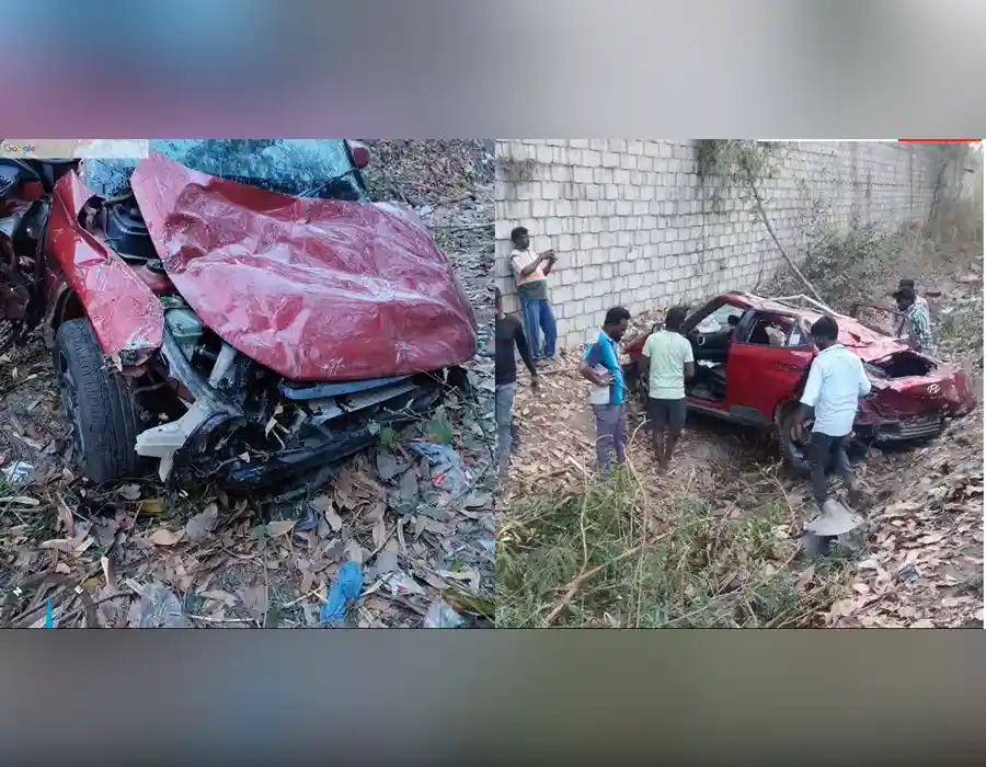 హైదరాబాద్ ఔటర్ రింగ్ రోడ్డుపై ప్రమాదం, నుజ్జునుజ్జయిన కారు- ఇద్దరు మృతి