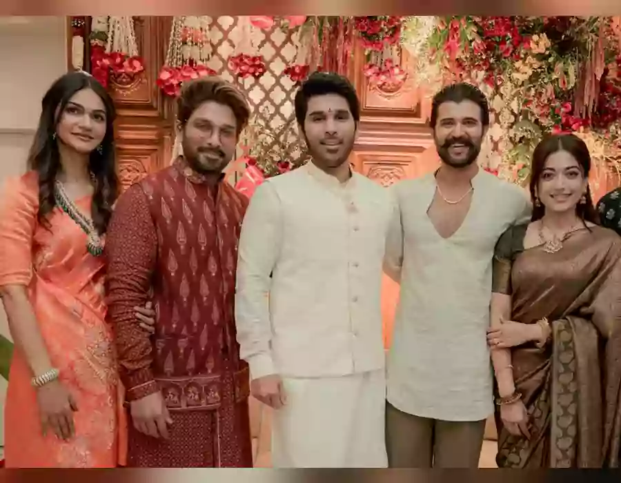 అల్లు ఇంట సందడి చేసిన విజయ్ రష్మిక.. ఫొటోస్ వైరల్