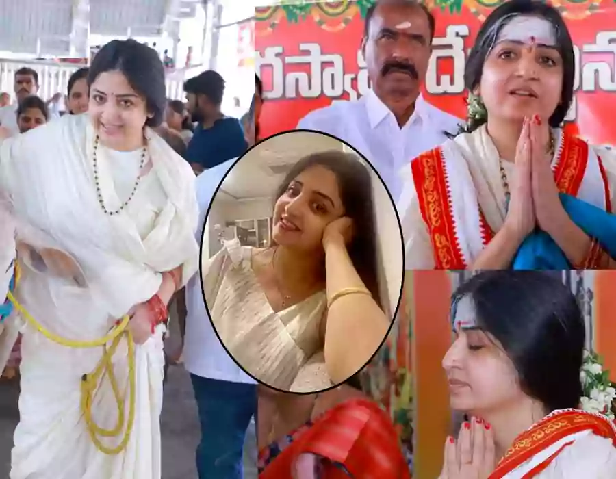 నుదిటిన విభూది, తెల్లచీరలో టాలీవుడ్ స్టార్ హీరోయిన్..