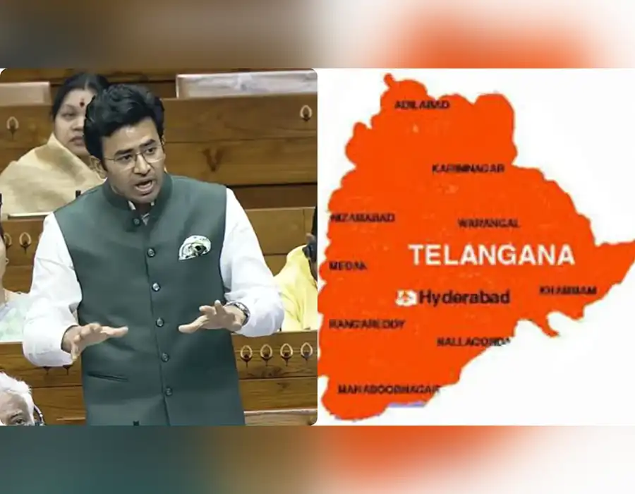 తెలంగాణను పాకిస్తాన్ లా విడదీశారు..! లోక్ సభలో బీజేపీ ఎంపీ తేజస్వీ షాకింగ్..!