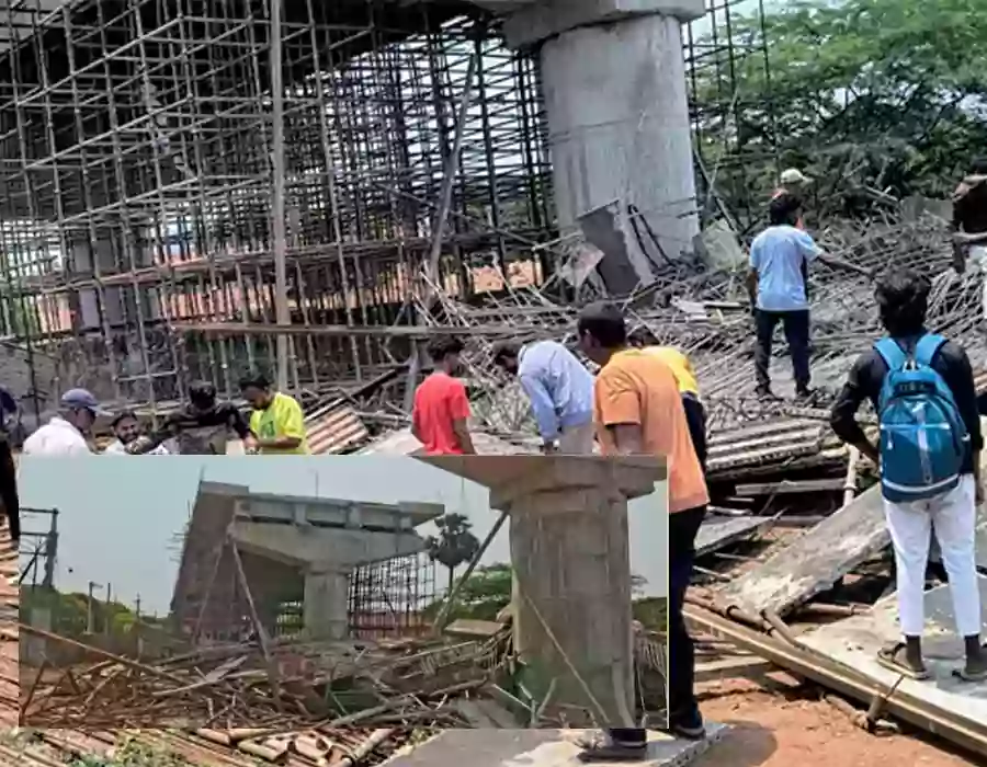 ఫ్లైఓవర్‌ కూలి ఏడుగురికి తీవ్ర గాయాలు