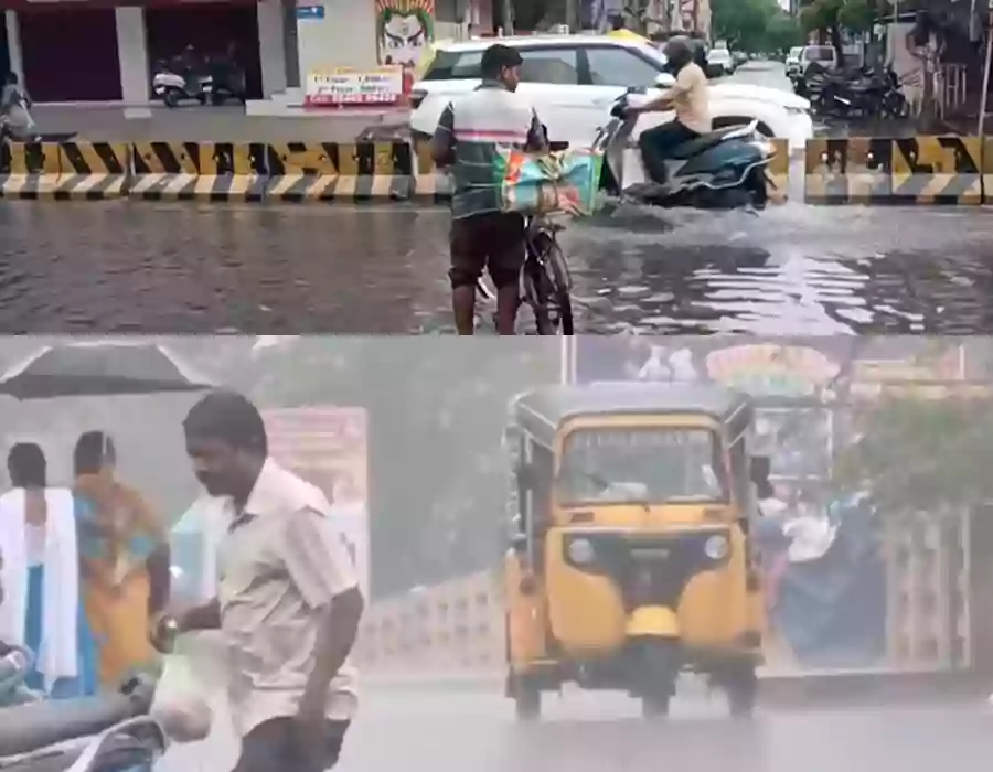 కాకినాడలో భారీ వర్షం.. రహదారులు జలమయం
