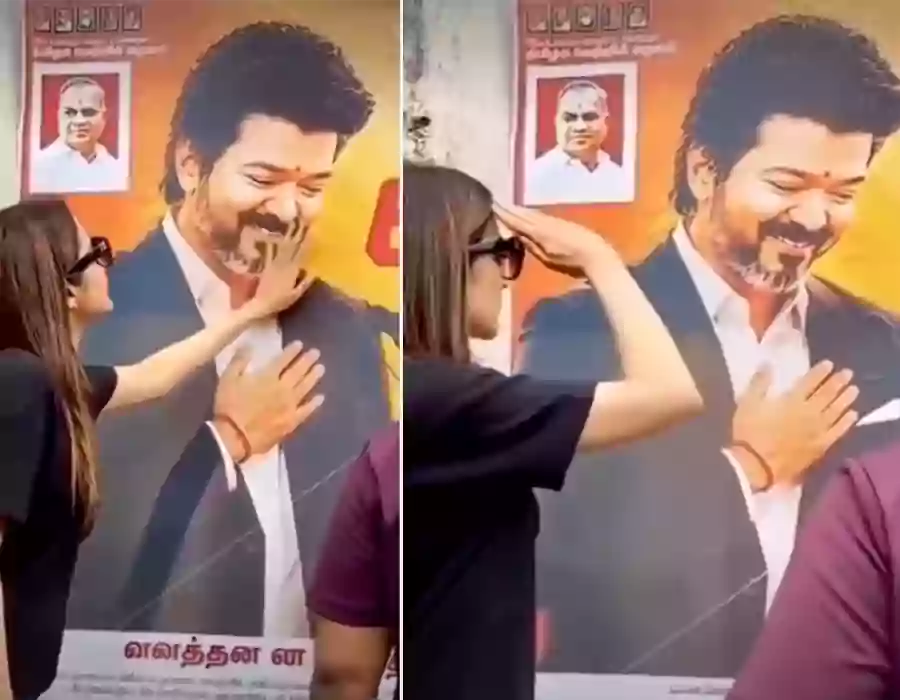 సీఎం విజయ్ దళపతి పోస్టర్‌‌ను కూడా వదలని నటి త్రిష.!.