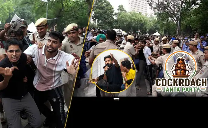 ఢిల్లీలో హైటెన్షన్.. ‘కాక్రోచ్’ కార్యకర్తలపై లాఠీఛార్జ్